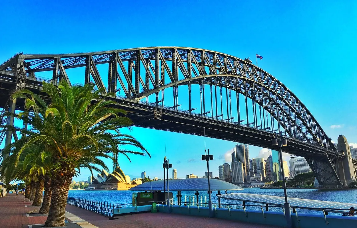Puente del puerto de Sídney de día, fotografía de contexto de Australia, no de instalaciones de Optimi